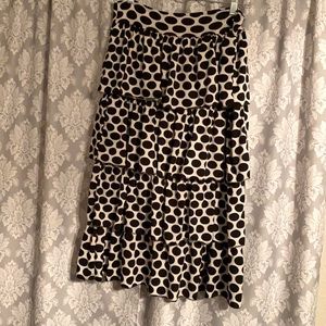 NUGGLES BLACK & CREAM POLKADOT RUFFED SKIRT